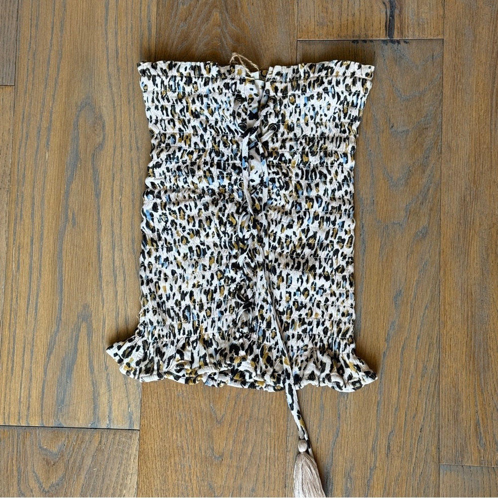Leopard Print Strapless Top
